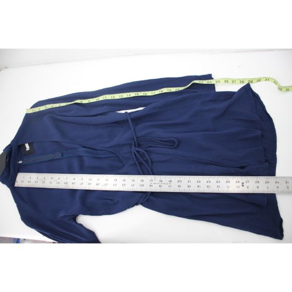 reformation Women's S/M Wrap around mini dress blue long sleeve back zip - Picture 7 of 9